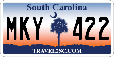 SC license plate MKY422