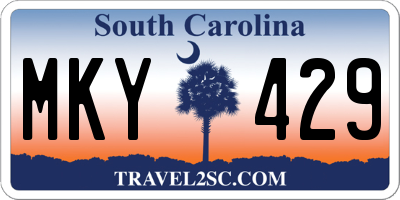 SC license plate MKY429