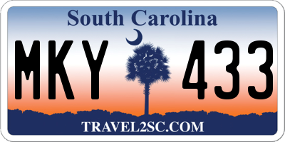 SC license plate MKY433