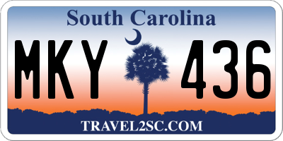 SC license plate MKY436