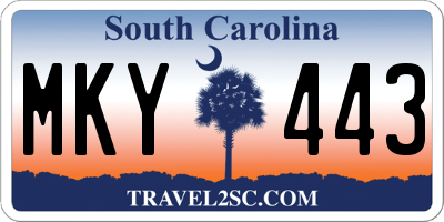 SC license plate MKY443