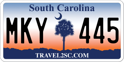 SC license plate MKY445