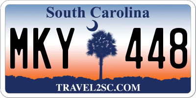 SC license plate MKY448