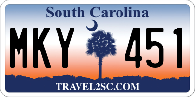 SC license plate MKY451
