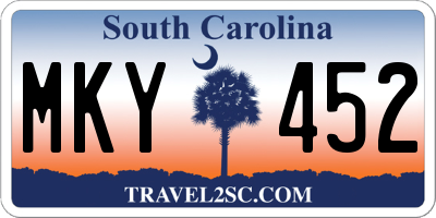 SC license plate MKY452