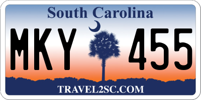 SC license plate MKY455