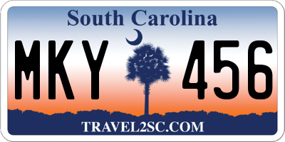 SC license plate MKY456