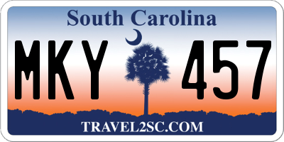 SC license plate MKY457