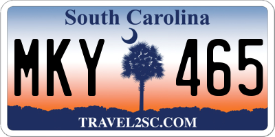 SC license plate MKY465