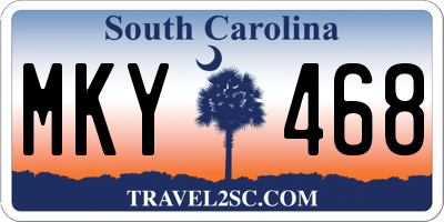 SC license plate MKY468