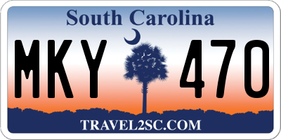 SC license plate MKY470