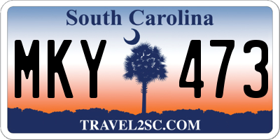 SC license plate MKY473