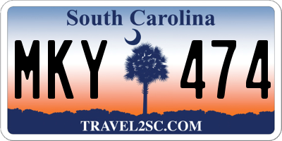 SC license plate MKY474