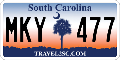 SC license plate MKY477