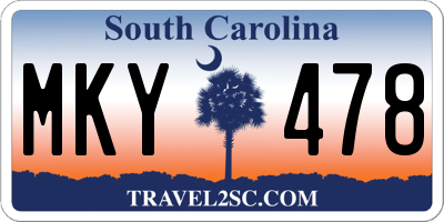 SC license plate MKY478