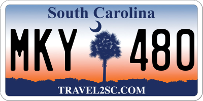 SC license plate MKY480