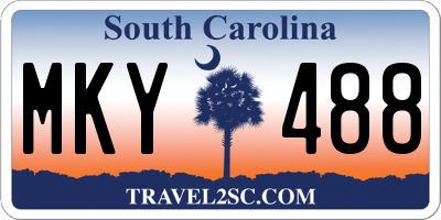 SC license plate MKY488