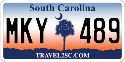 SC license plate MKY489