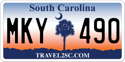 SC license plate MKY490