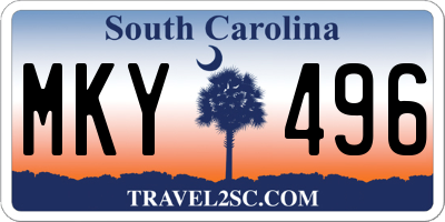 SC license plate MKY496