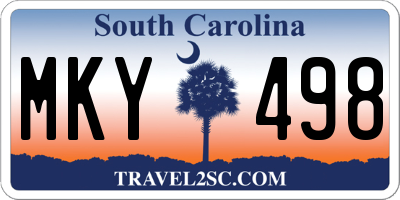 SC license plate MKY498