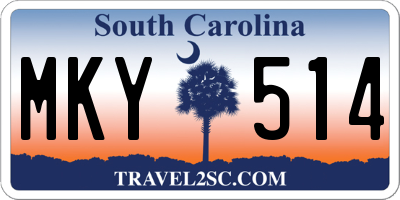 SC license plate MKY514