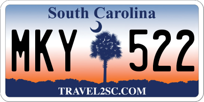 SC license plate MKY522