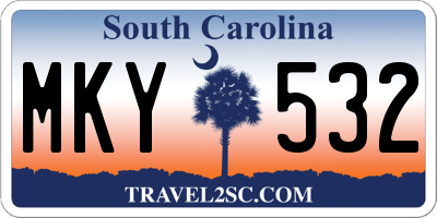 SC license plate MKY532