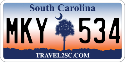 SC license plate MKY534
