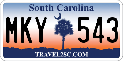 SC license plate MKY543