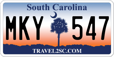 SC license plate MKY547
