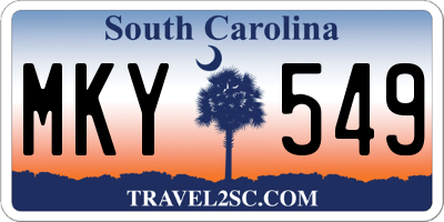 SC license plate MKY549