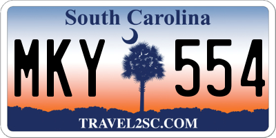 SC license plate MKY554