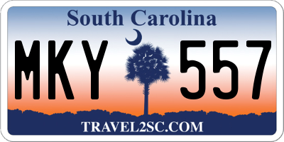 SC license plate MKY557