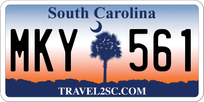SC license plate MKY561