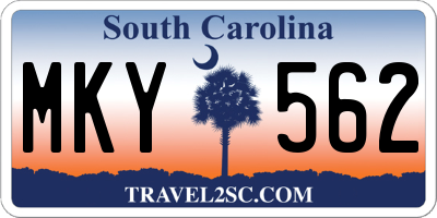 SC license plate MKY562