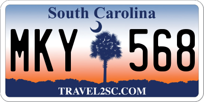 SC license plate MKY568
