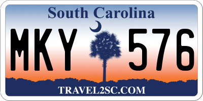 SC license plate MKY576