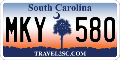 SC license plate MKY580