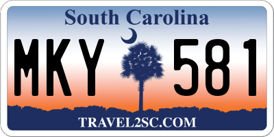 SC license plate MKY581