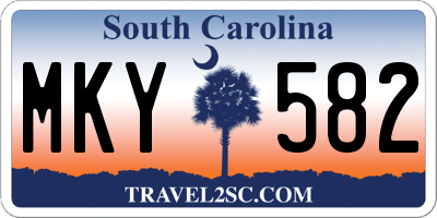 SC license plate MKY582