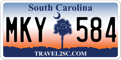 SC license plate MKY584