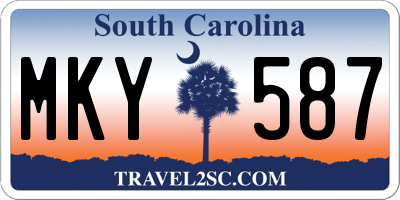 SC license plate MKY587