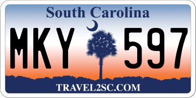 SC license plate MKY597