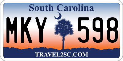 SC license plate MKY598