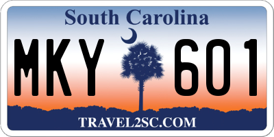 SC license plate MKY601