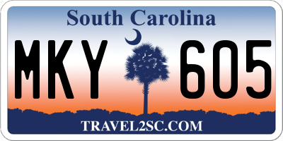 SC license plate MKY605