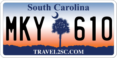 SC license plate MKY610