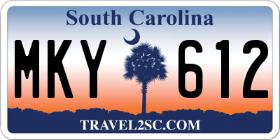SC license plate MKY612