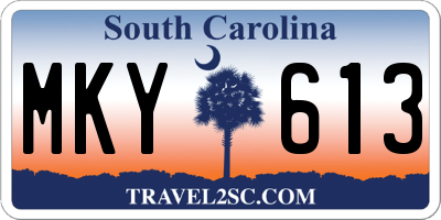 SC license plate MKY613